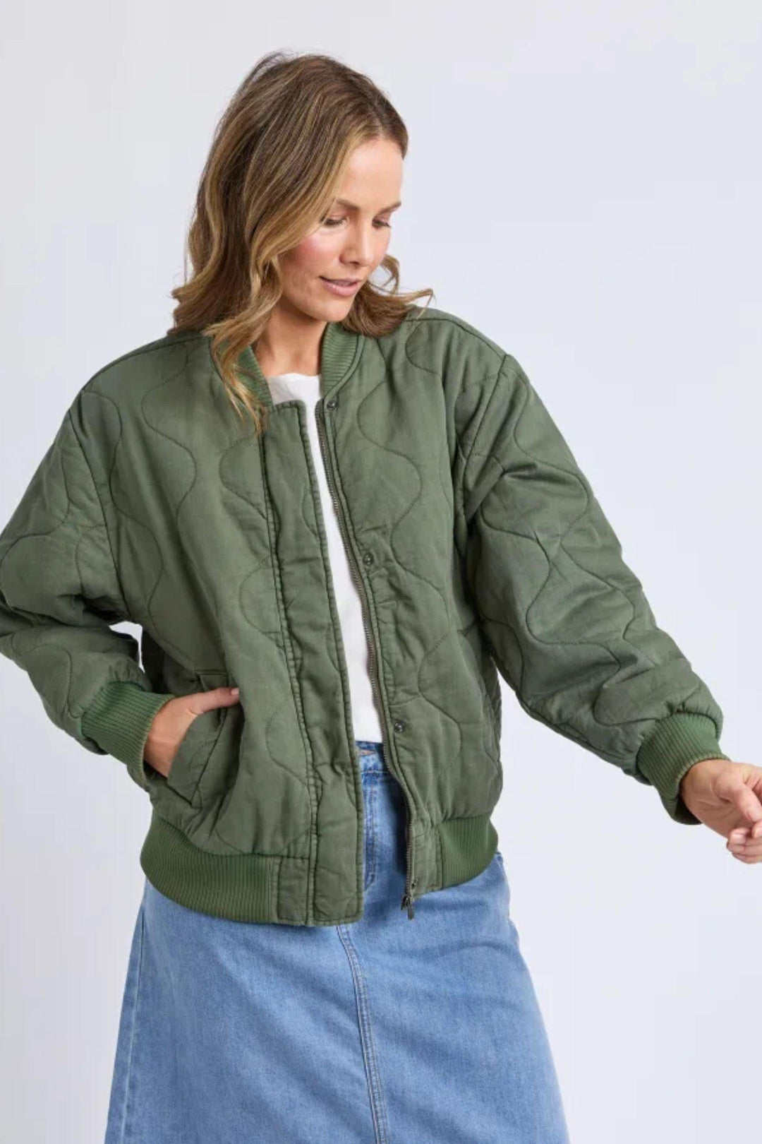 ELM JACKET JEAN BOMBER JACKET - 8177047