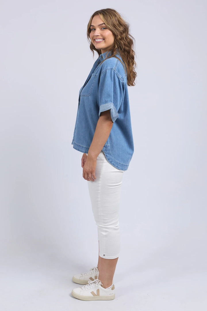 ELM SHIRT ANNIKA SS DENIM SHIRT - 81D1545