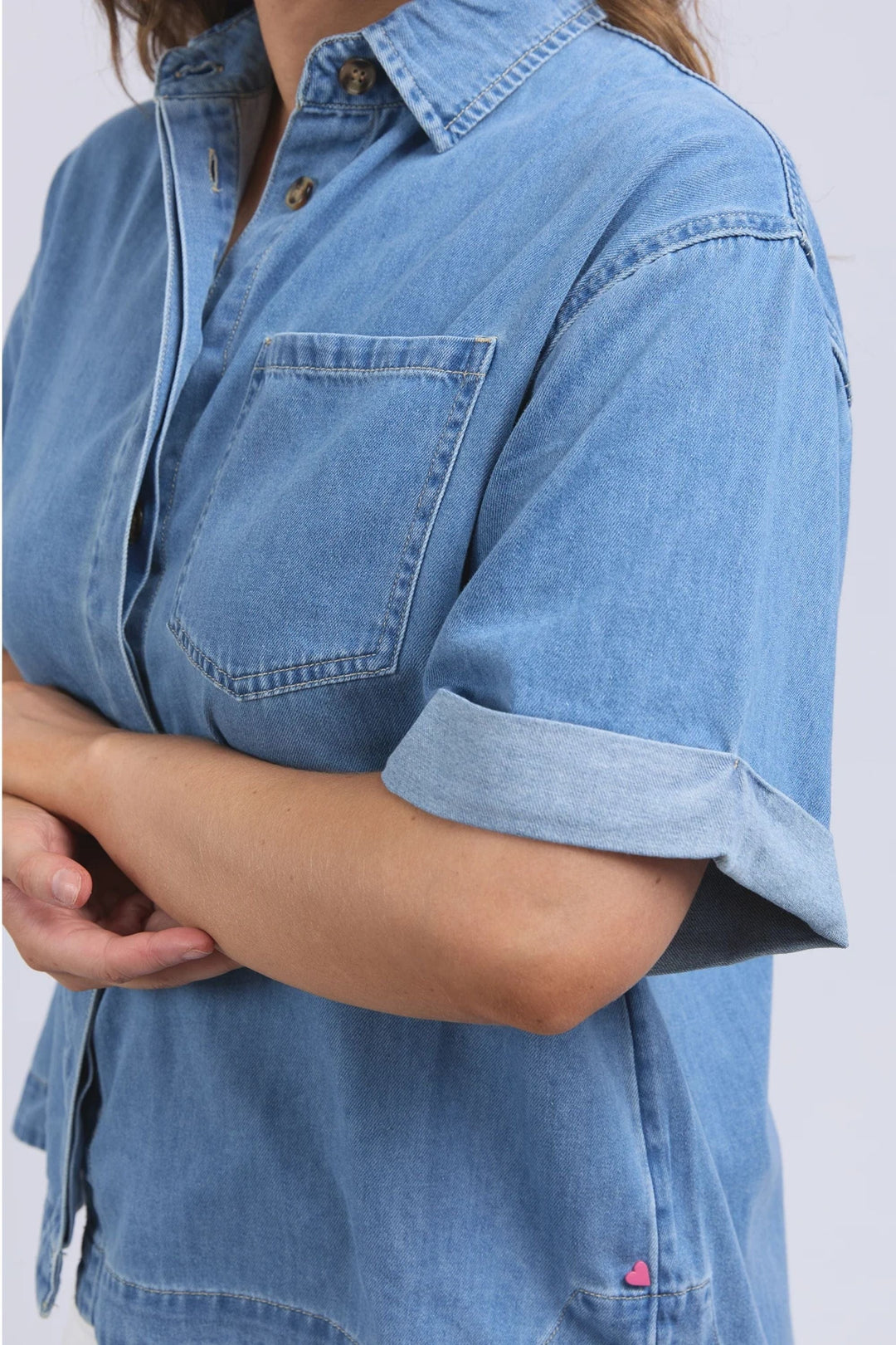 ELM SHIRT ANNIKA SS DENIM SHIRT - 81D1545