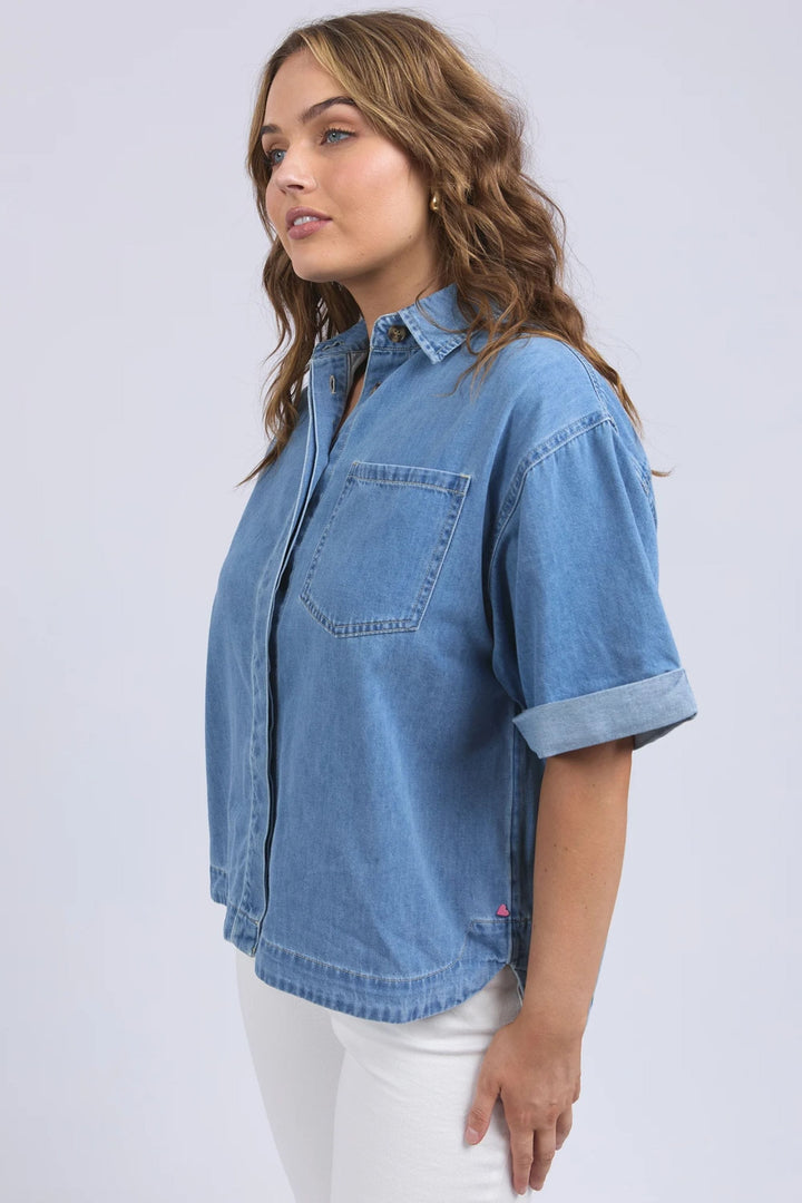ELM SHIRT ANNIKA SS DENIM SHIRT - 81D1545