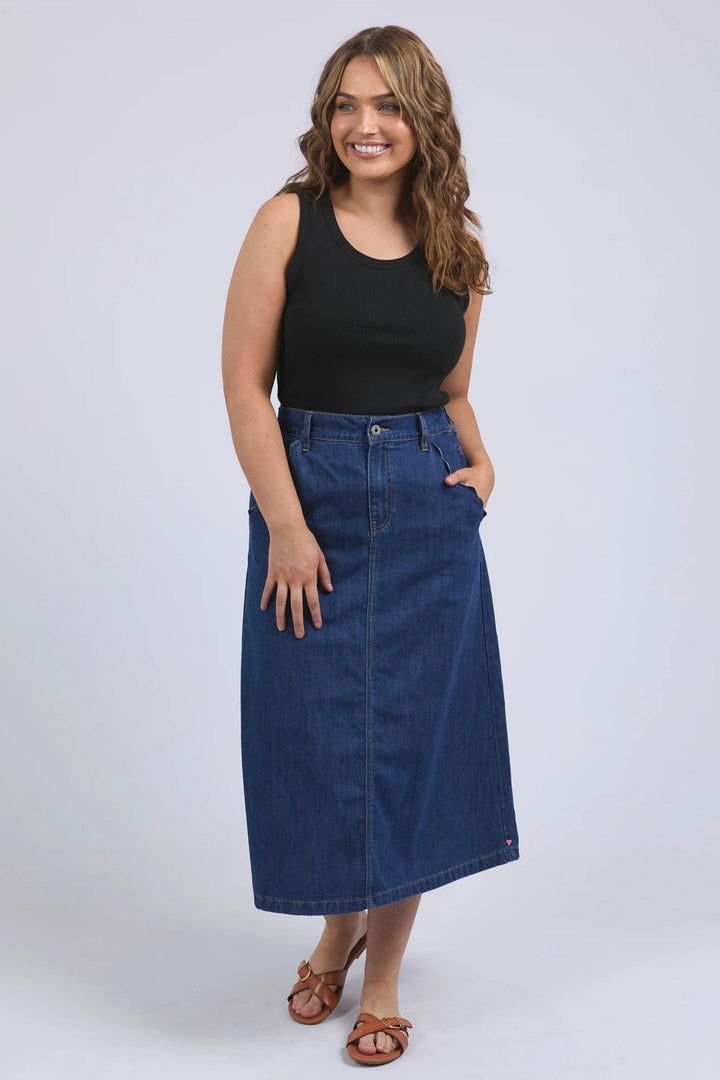 ELM SKIRT SCALLOP EDGE DENIM SKIRT - 81D1495