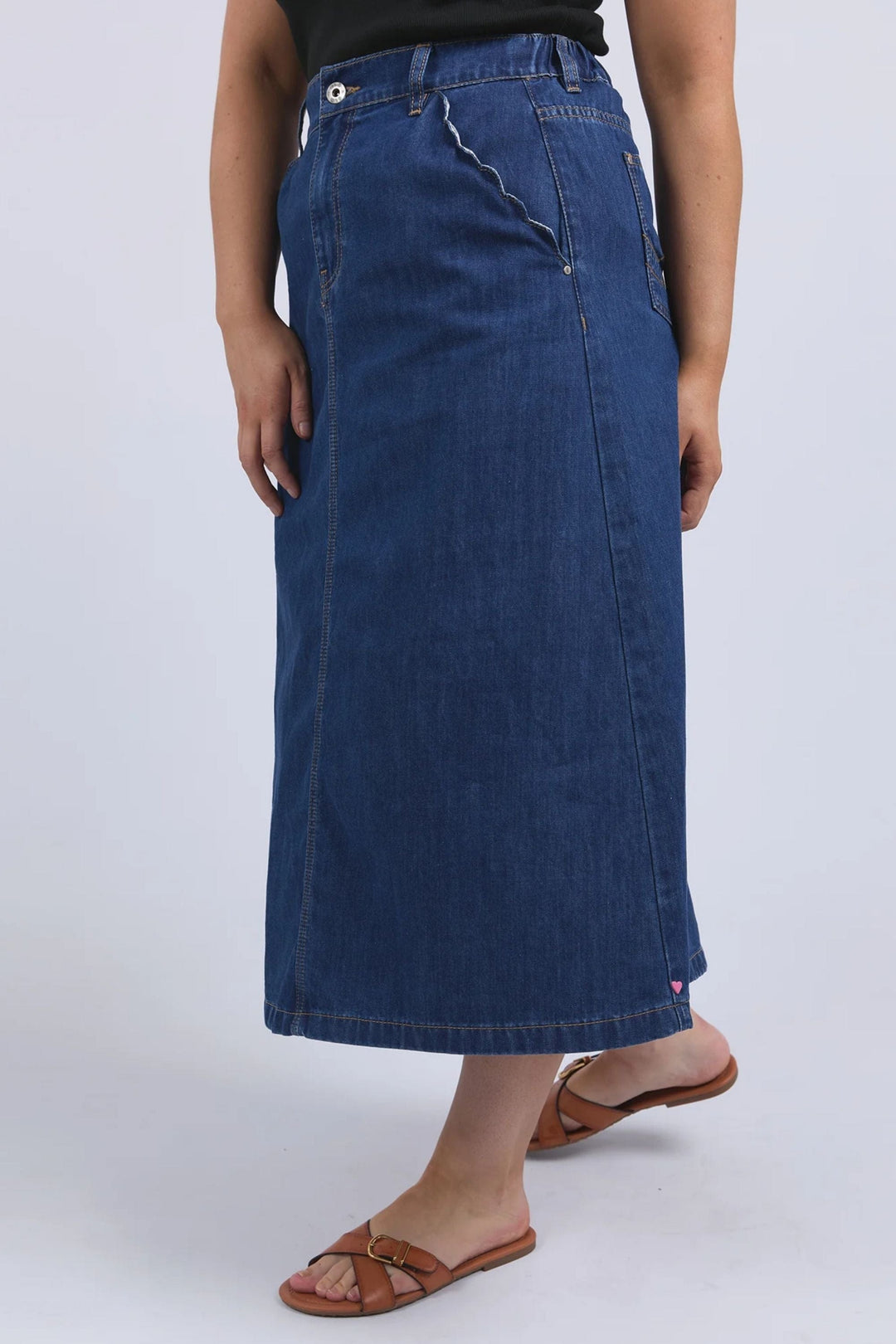 ELM SKIRT SCALLOP EDGE DENIM SKIRT - 81D1495