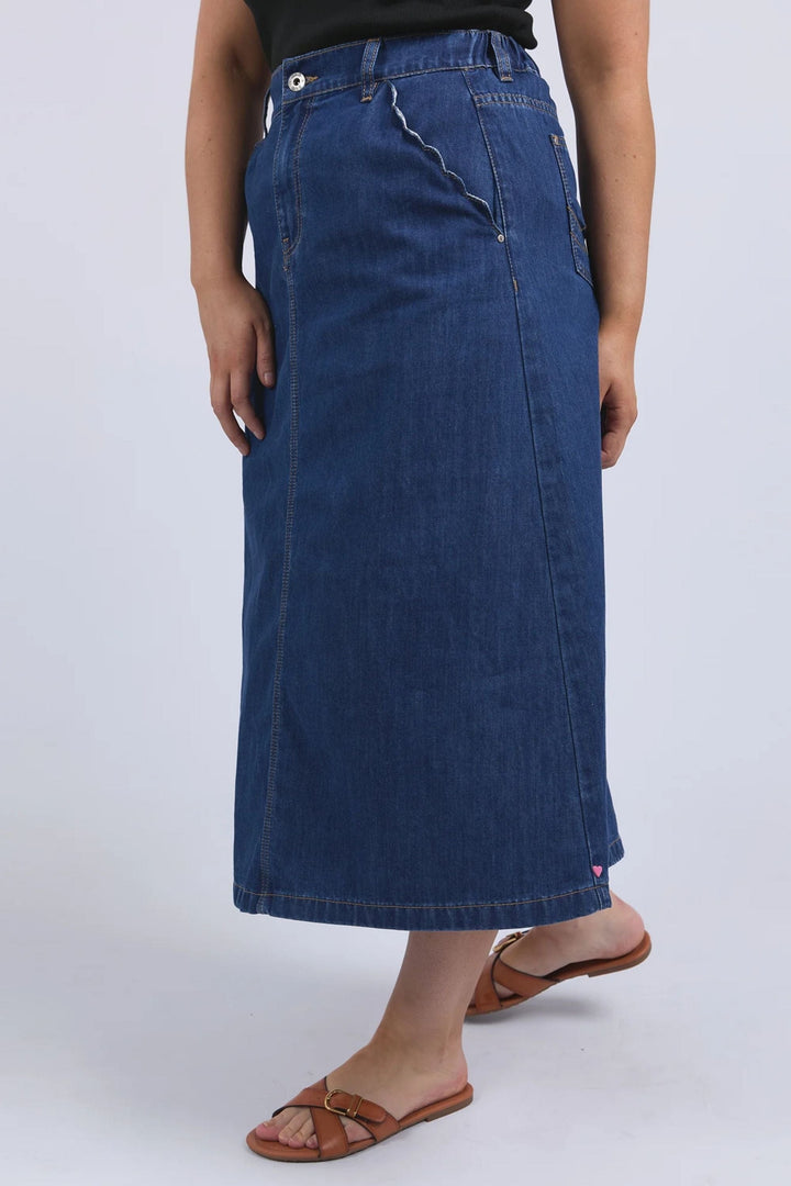 ELM SKIRT SCALLOP EDGE DENIM SKIRT - 81D1495