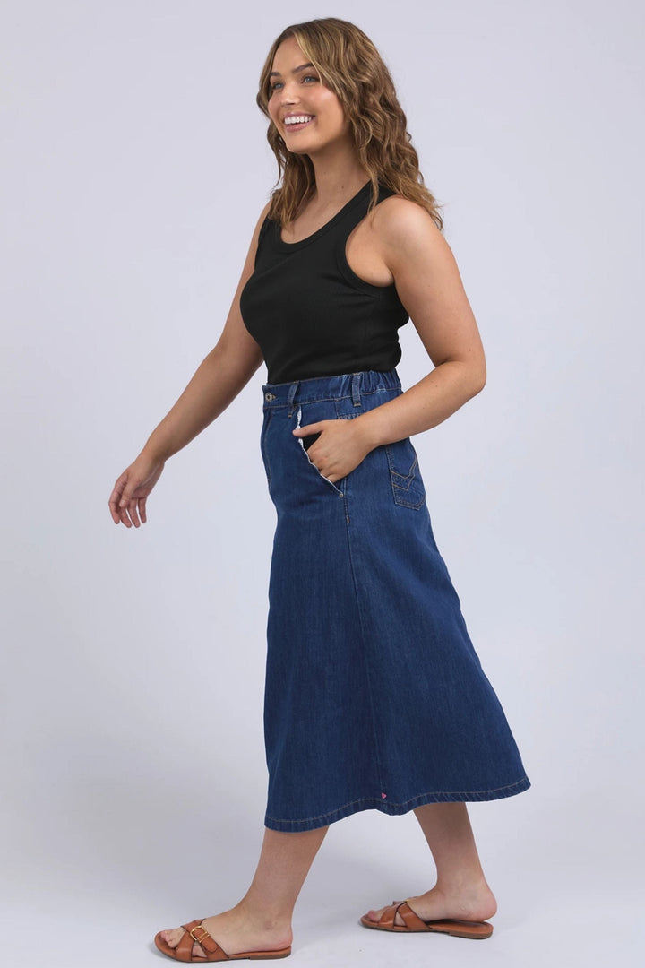 ELM SKIRT SCALLOP EDGE DENIM SKIRT - 81D1495