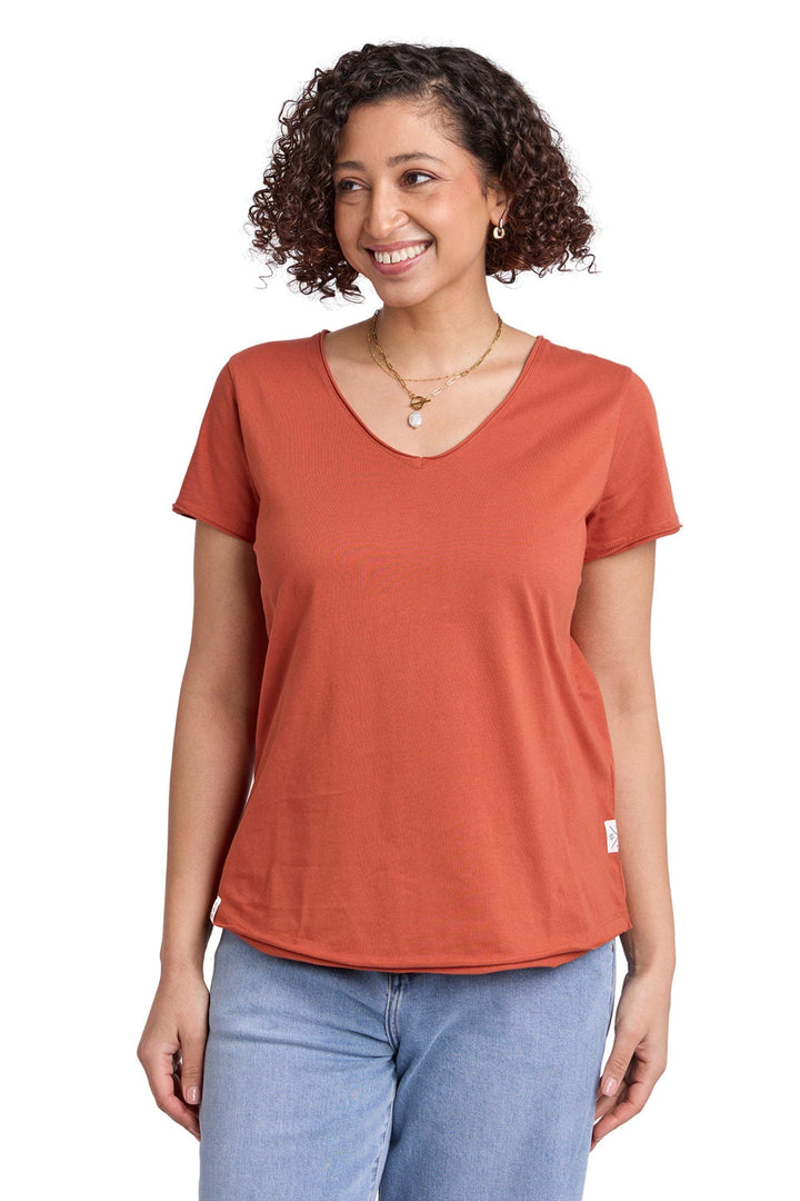 ELM T-SHIRT BROWN / 8 PIMA VEE TEE - 81X4476