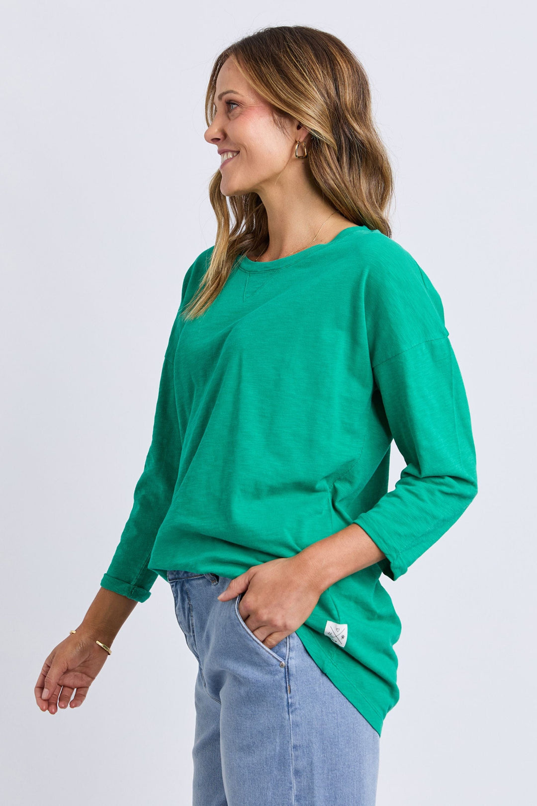 ELM TOP ANNIE 3/4 SLV TEE - 81X4134