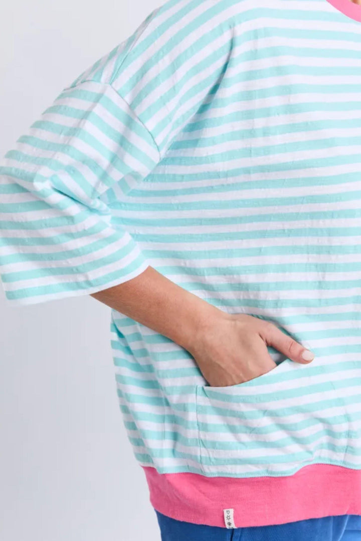 ELM TOP MAZIE STRIPE SWEAT - 81X4496