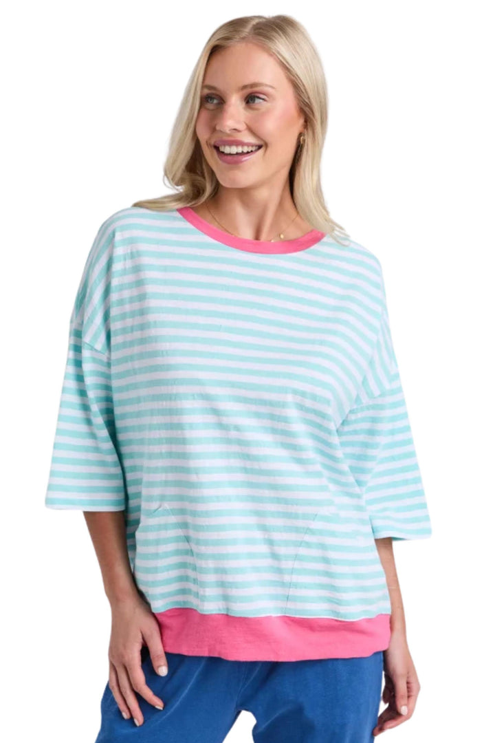 ELM TOP MAZIE STRIPE SWEAT - 81X4496
