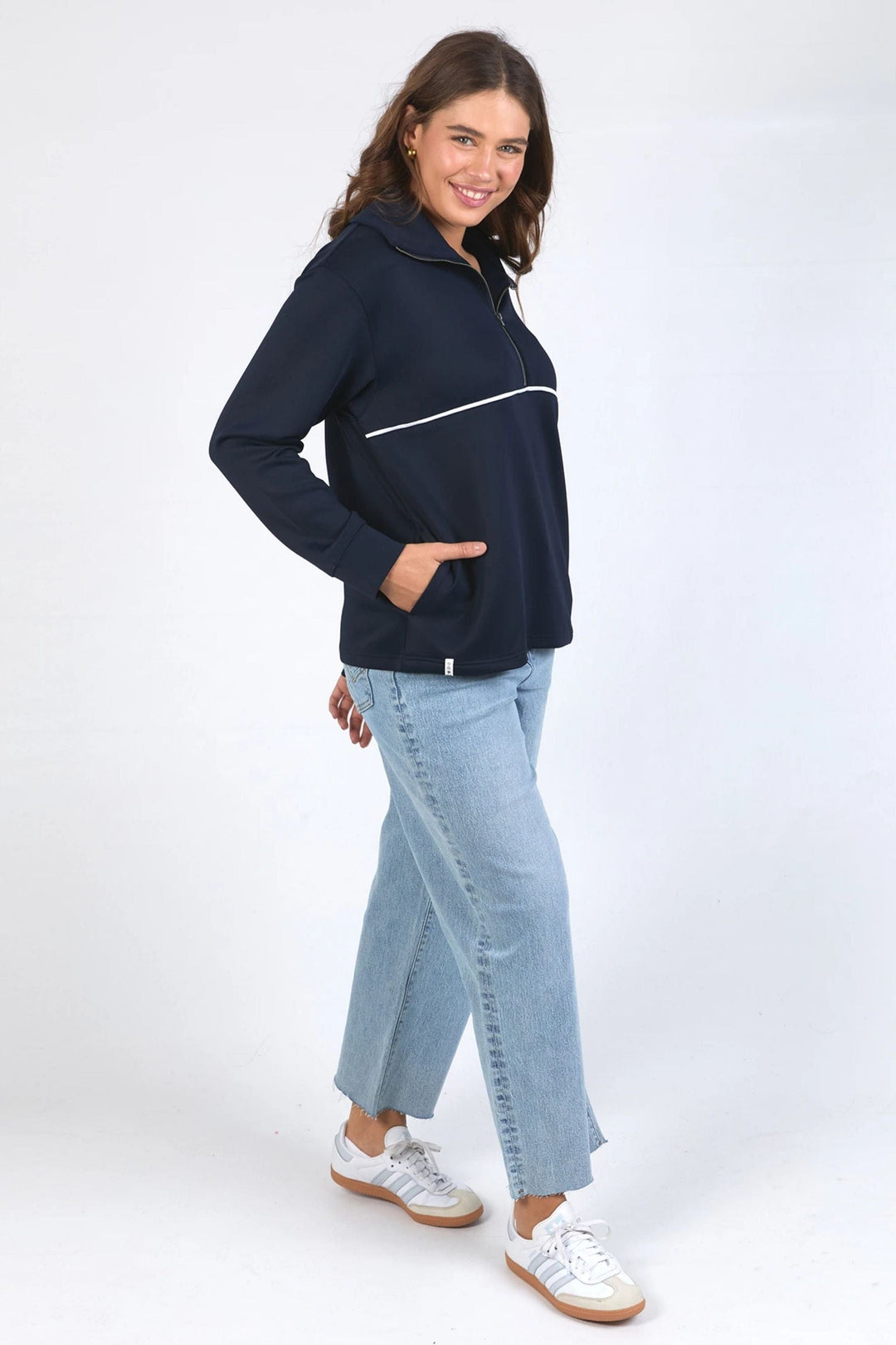 ELM TRACK TOP BONNIE HALF ZIP SWEAT - 81X4485