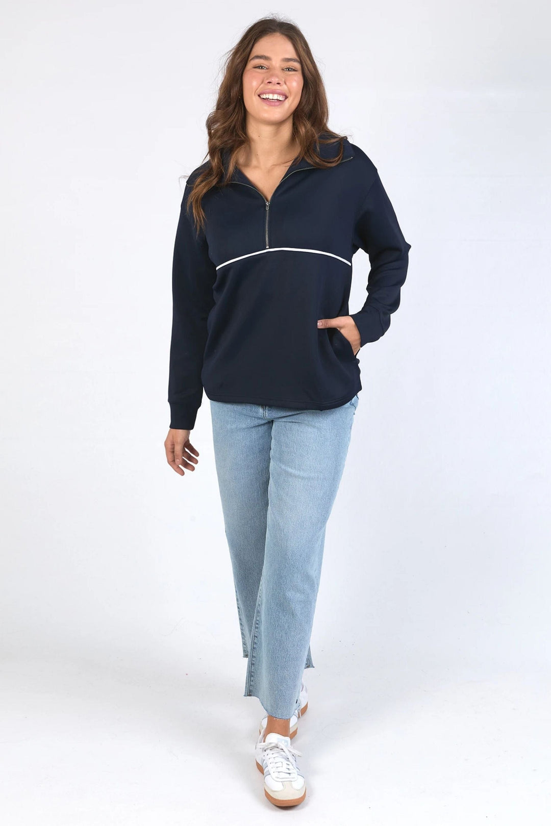 ELM TRACK TOP BONNIE HALF ZIP SWEAT - 81X4485