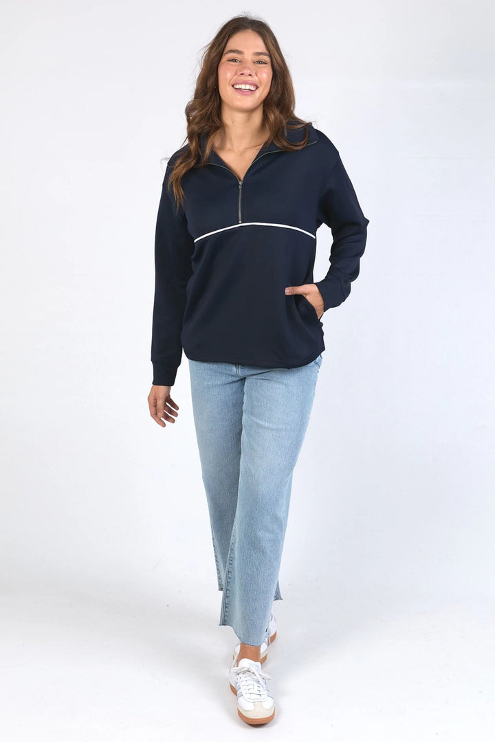 ELM TRACK TOP BONNIE HALF ZIP SWEAT - 81X4485