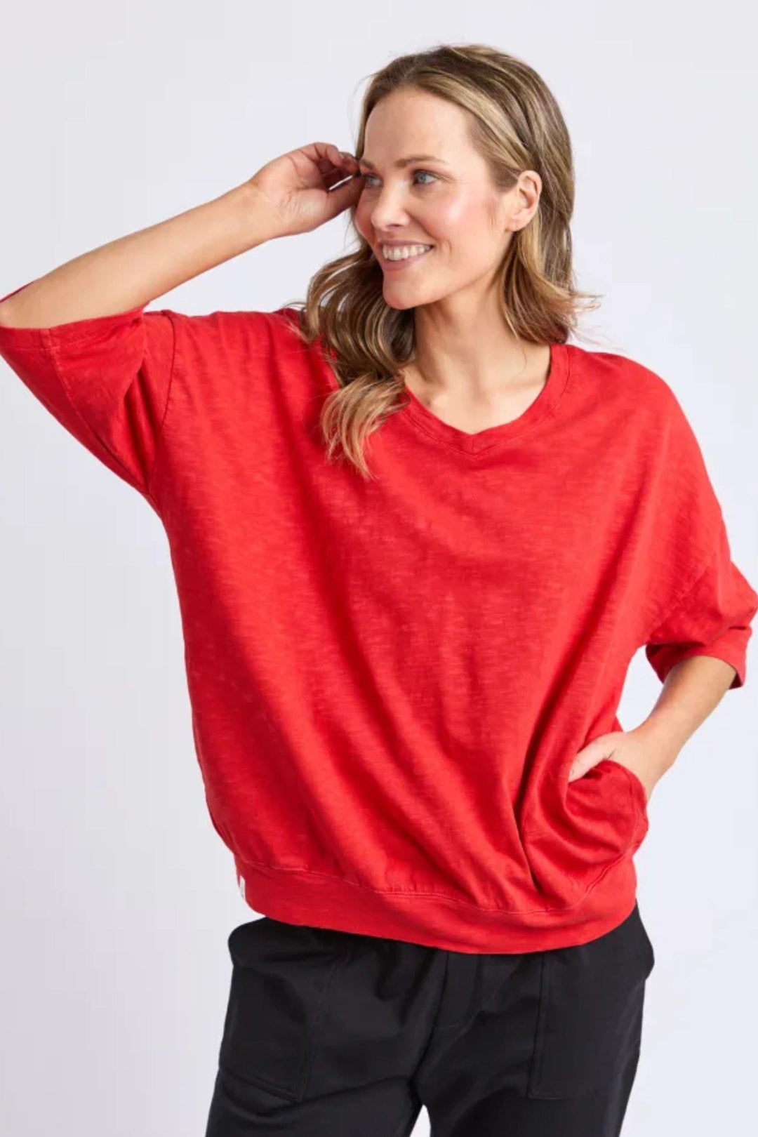 ELM TRACK TOP MAZIE VEE NECK - 81X4358