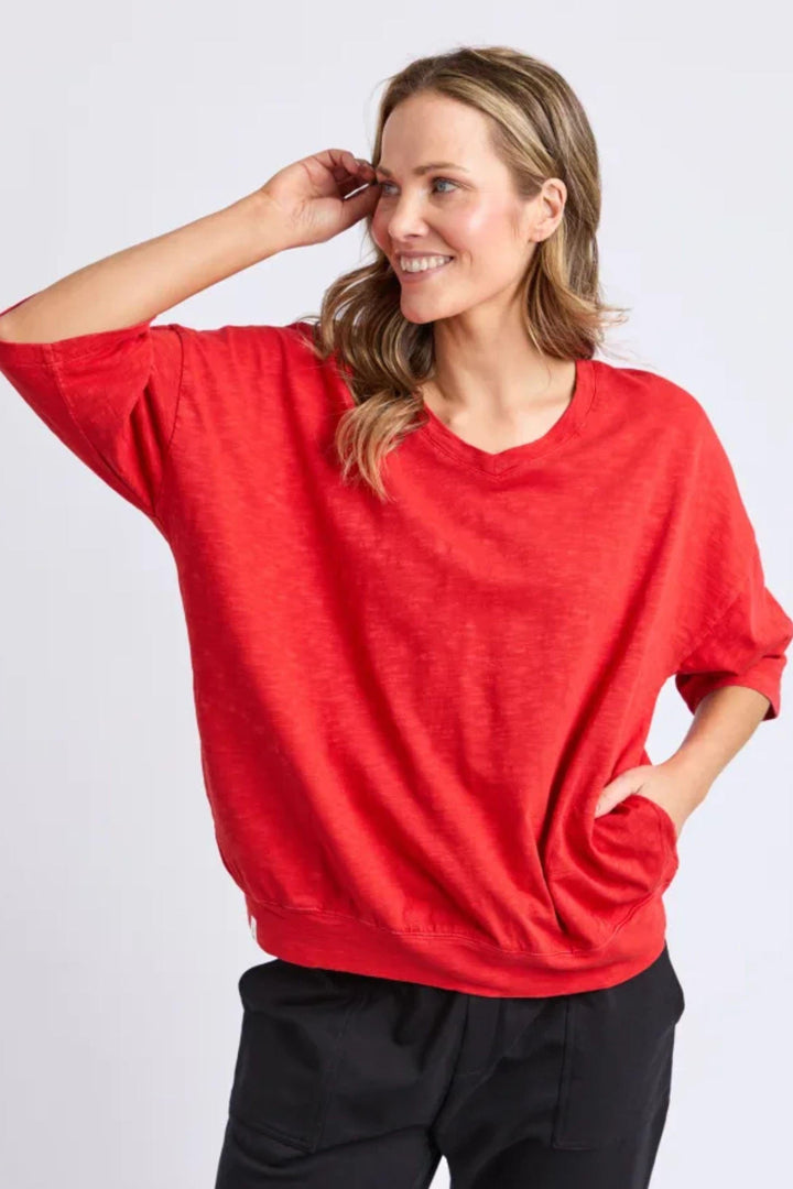 ELM TRACK TOP MAZIE VEE NECK - 81X4358