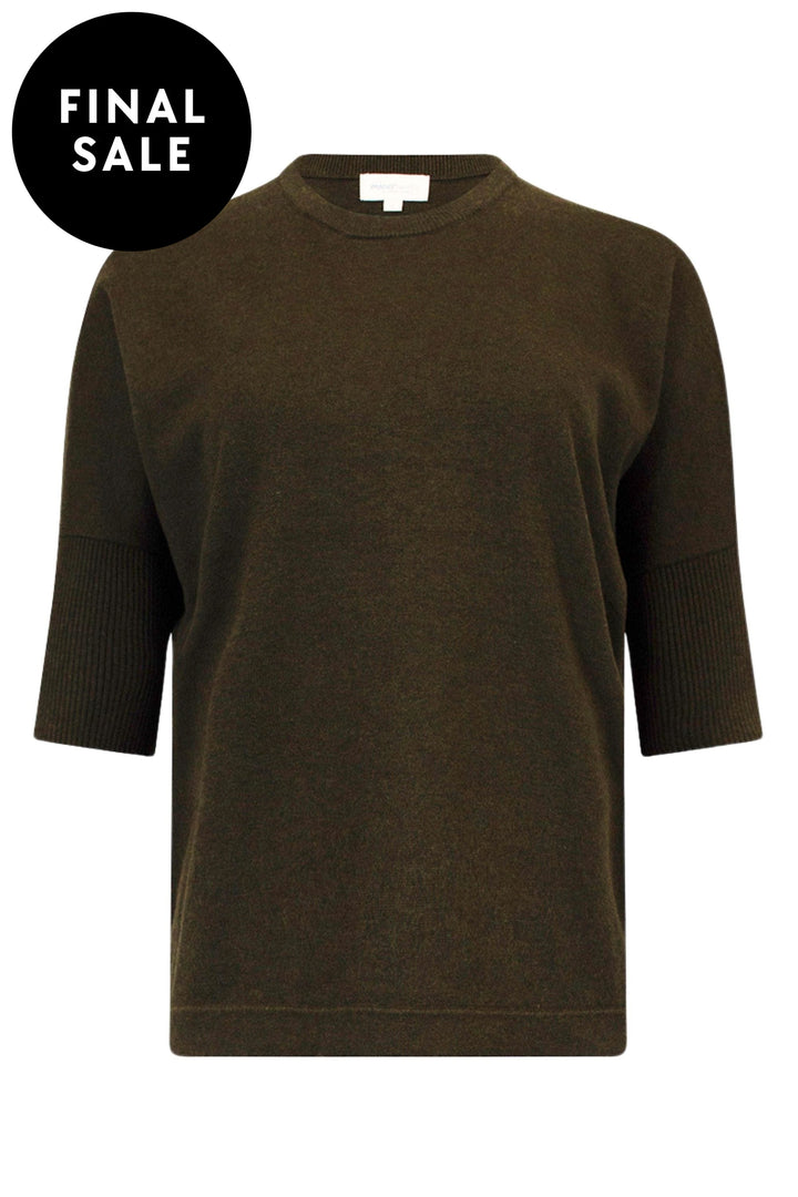 MADLY SWEETLY TOP XS / KHAKI EVERYWEAR TEE - MSK2517
