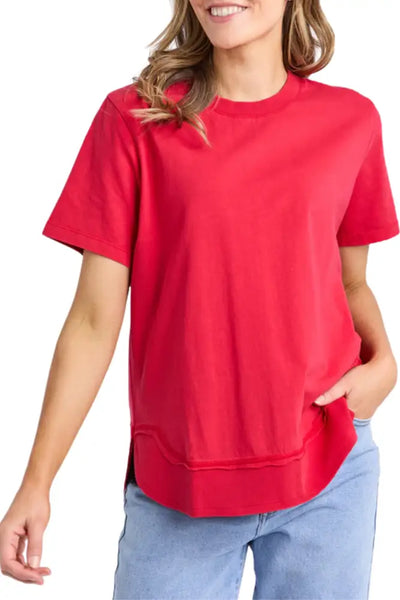 FARRAH SS TEE - 55X0217 8 / CRIMSON TOP