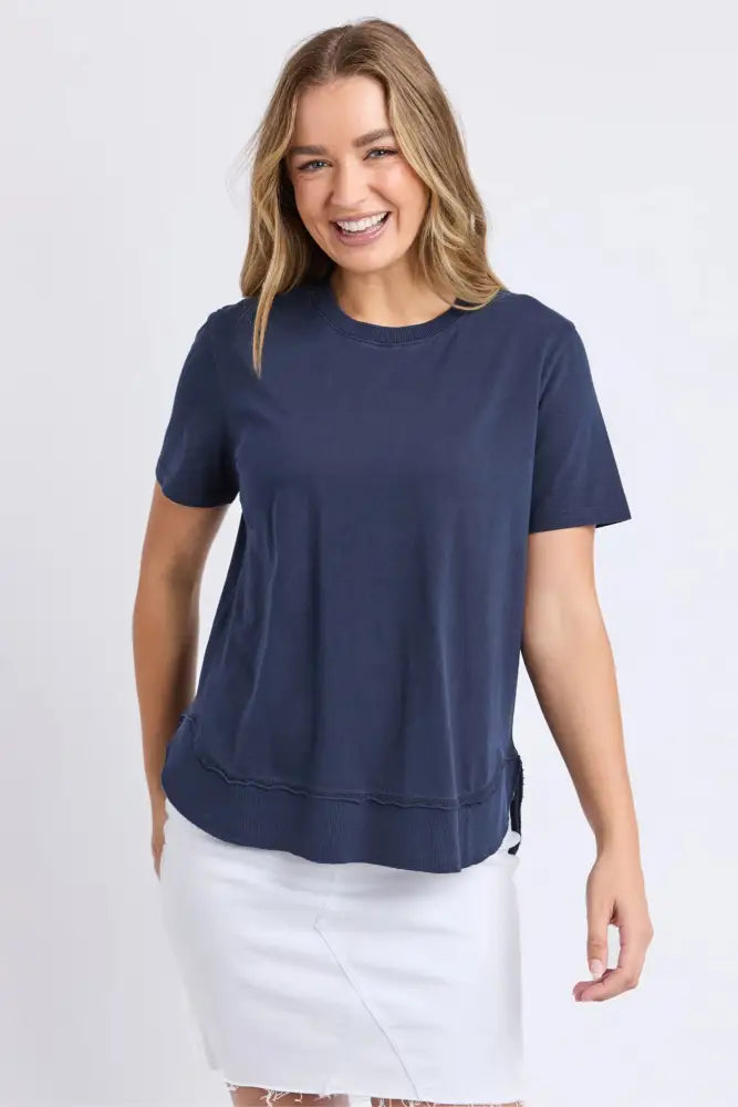 FARRAH SS TEE - 55X0217 8 / DARK-SAPPHIRE TOP