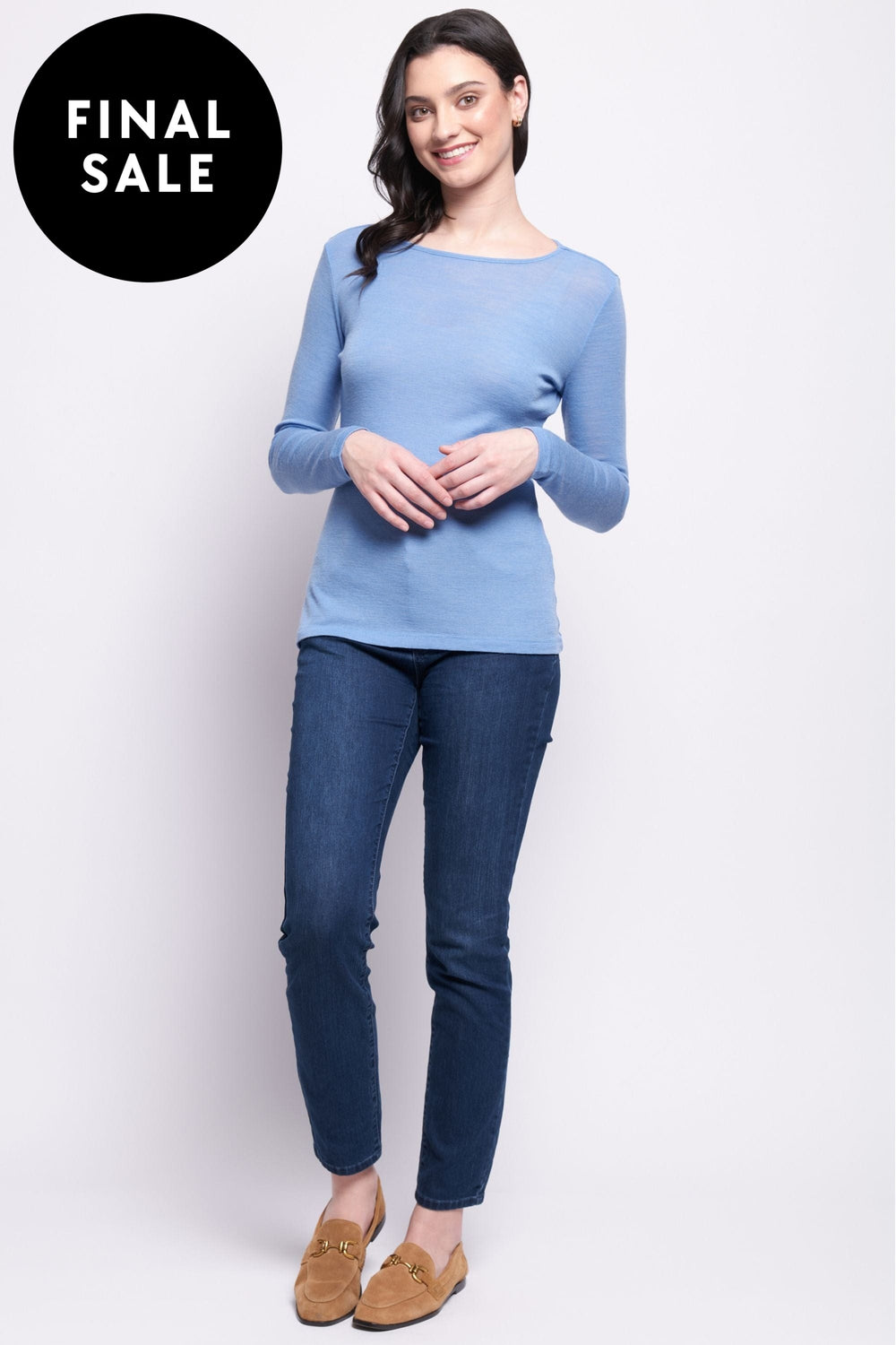 FOIL TOP S / BLUE FINE MERINO CREW - FO4173