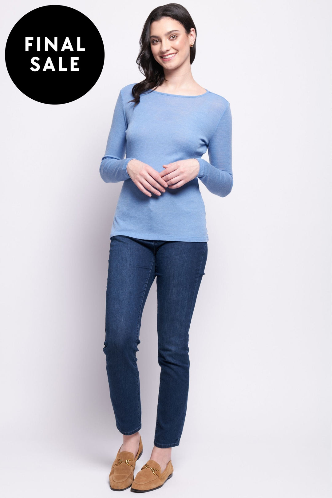 FOIL TOP S / BLUE FINE MERINO CREW - FO4173