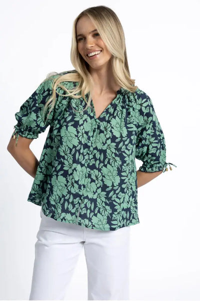 FLEUR BLOUSE - HS25101 XS / MINT BLOUSE