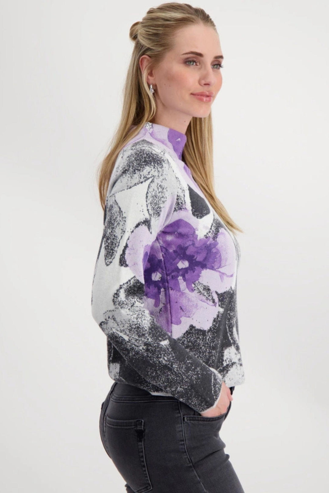 MONARI TOP FLORAL KNIT - 808430MNR