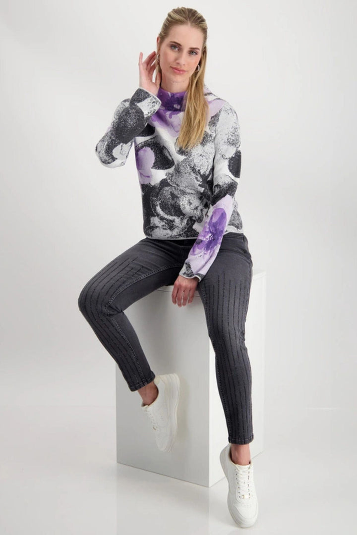 MONARI TOP FLORAL KNIT - 808430MNR