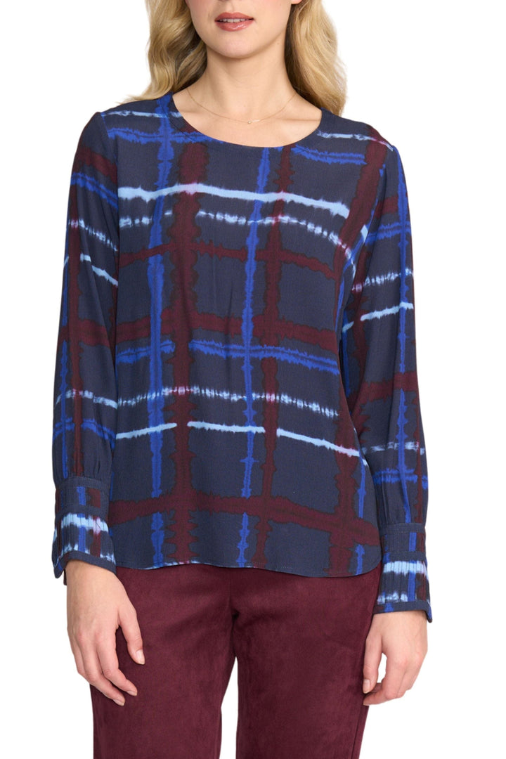 FOIL BLOUSE 8 / NAVY WELL ALIGNED BLOUSE - FO8500