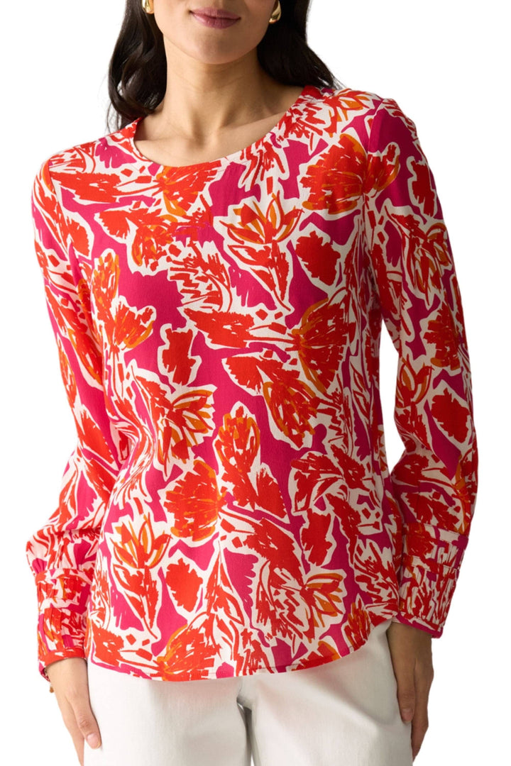 FOIL BLOUSE 8 / RED-FLORAL WELL ALIGNED BLOUSE - FO8500