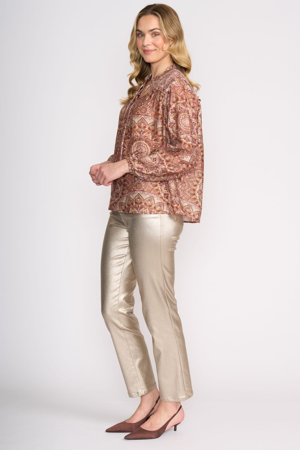 FOIL BLOUSE STEPPING OUT BLOUSE - FO8514