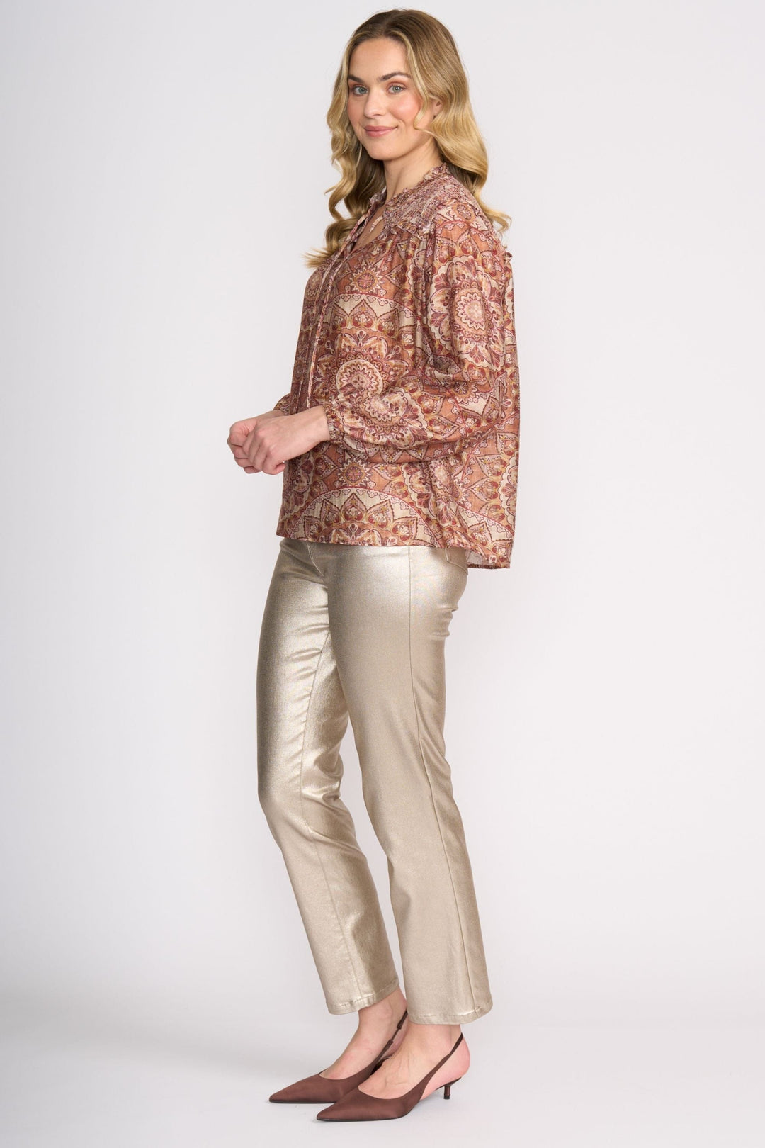 FOIL BLOUSE STEPPING OUT BLOUSE - FO8514