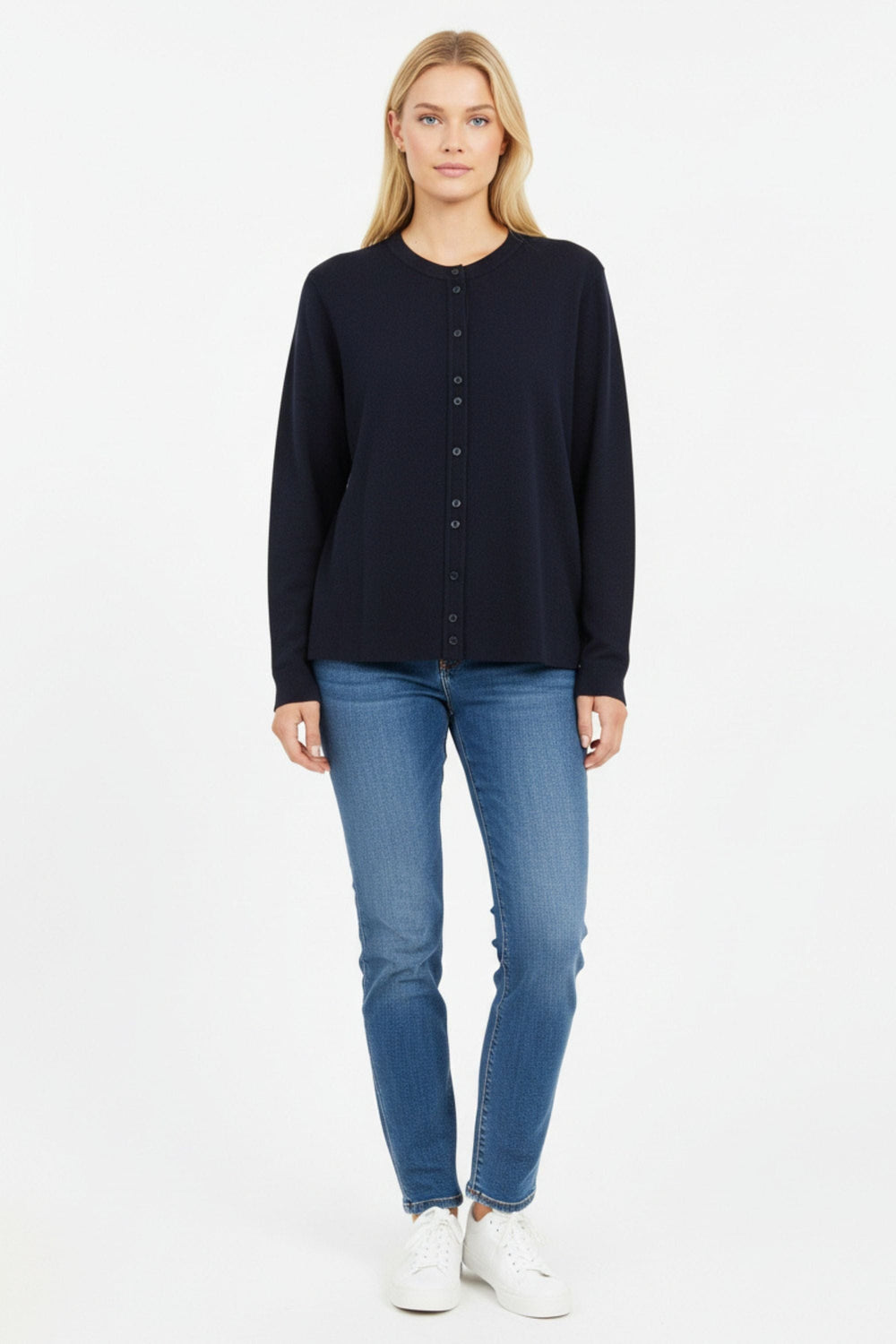 FOIL CARDIGAN XS / TRUE-NAVY EWE TOO CARDI - FO8415