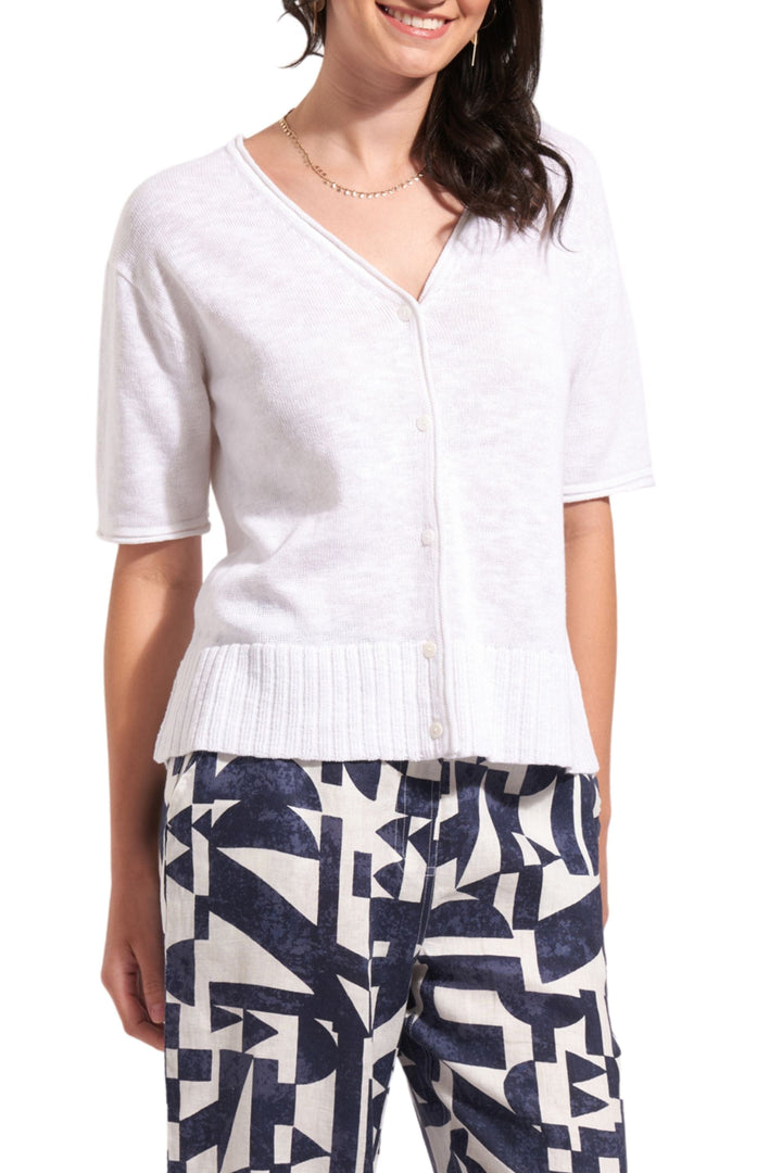 FOIL CARDIGAN XS / WHITE KNITTY GRITTY CARDIGAN - FO8213