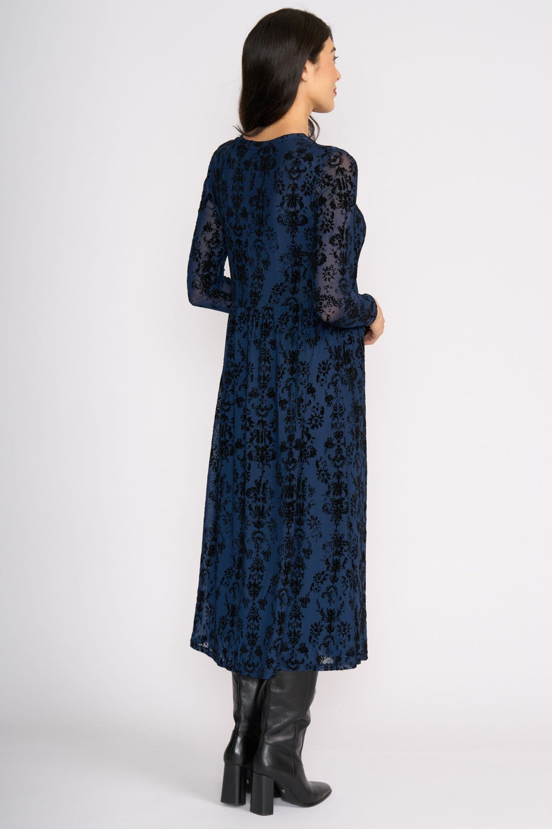 FOIL DRESS FLOCK DRESS - FO8533