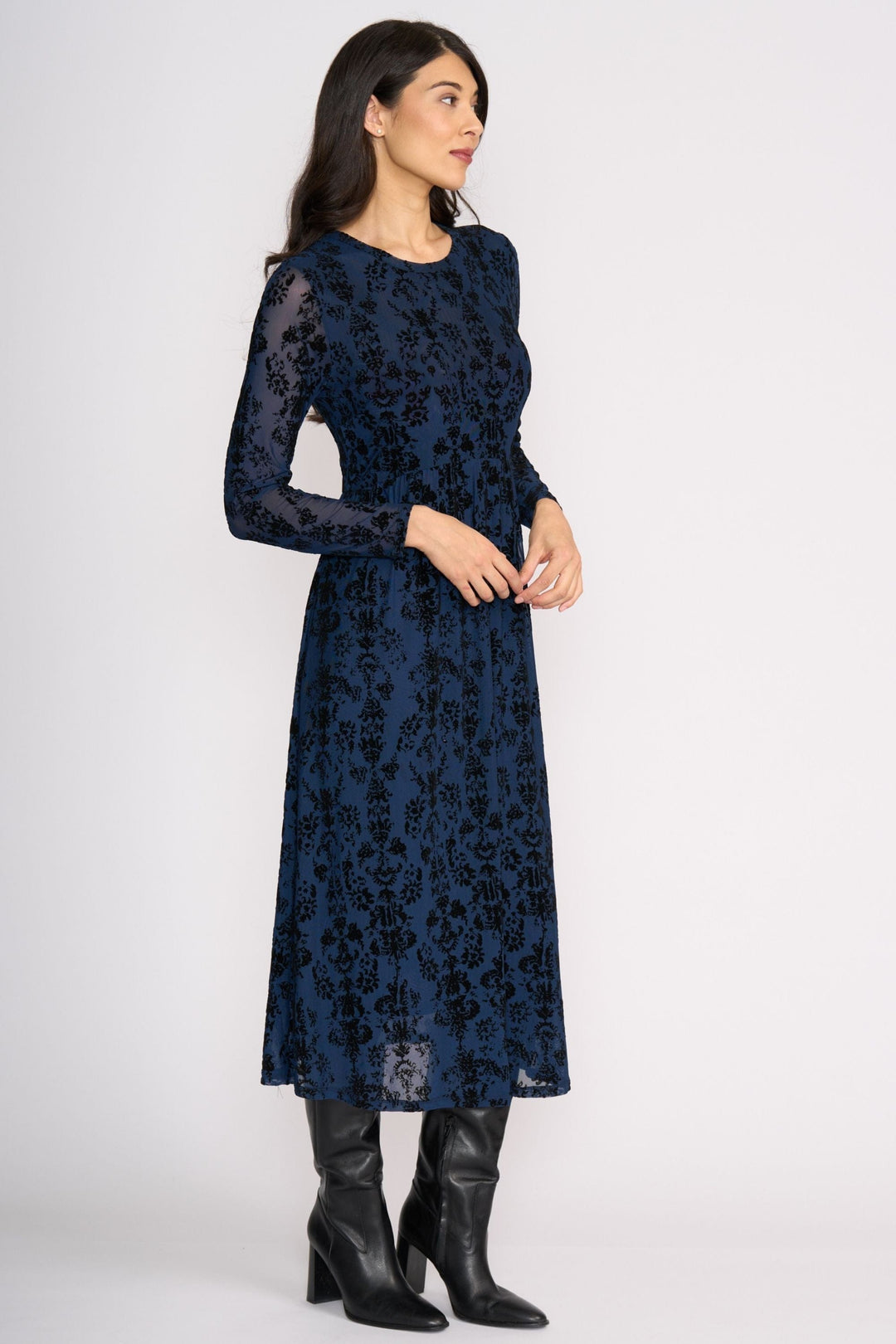FOIL DRESS FLOCK DRESS - FO8533