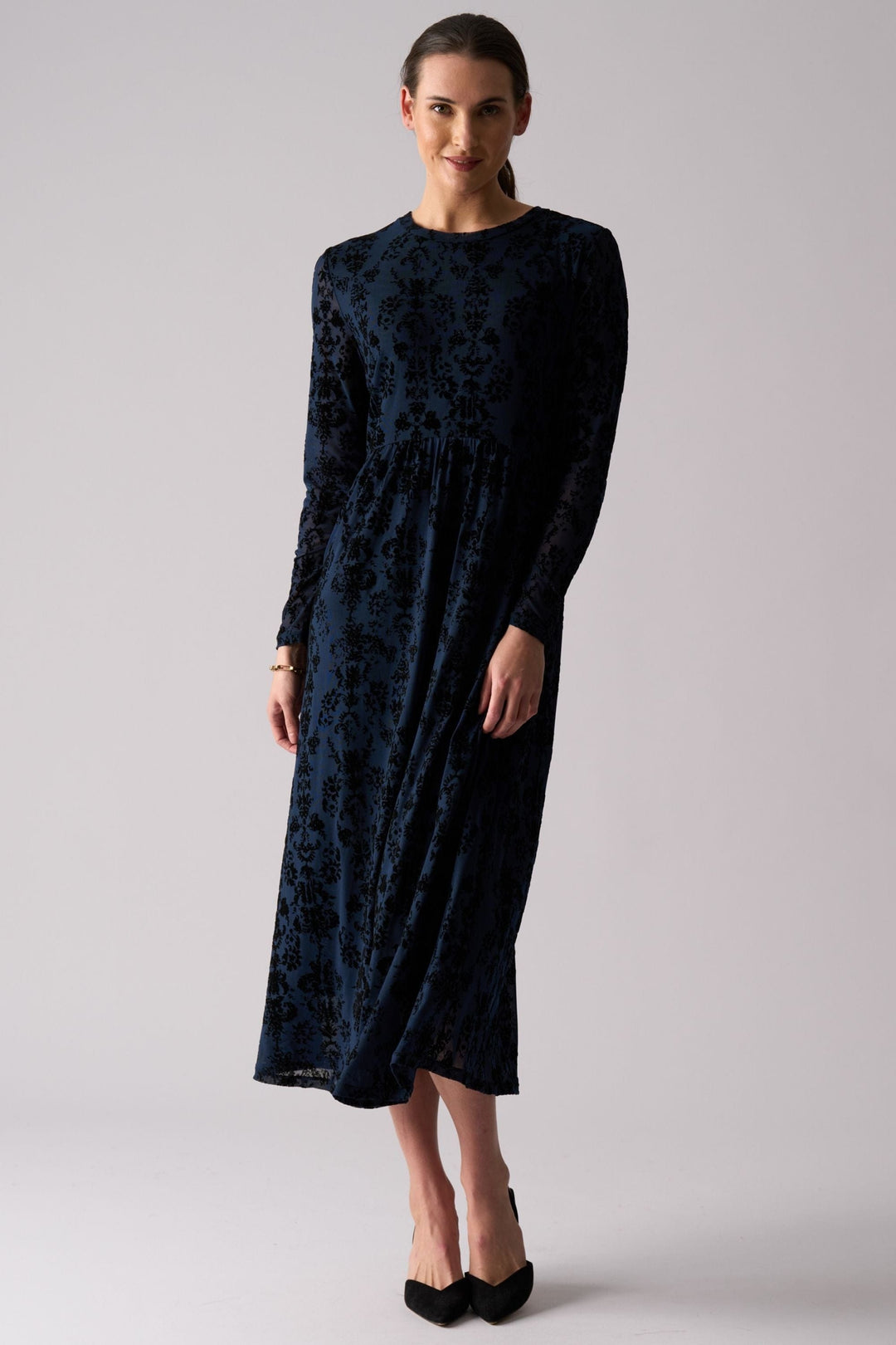 FOIL DRESS FLOCK DRESS - FO8533