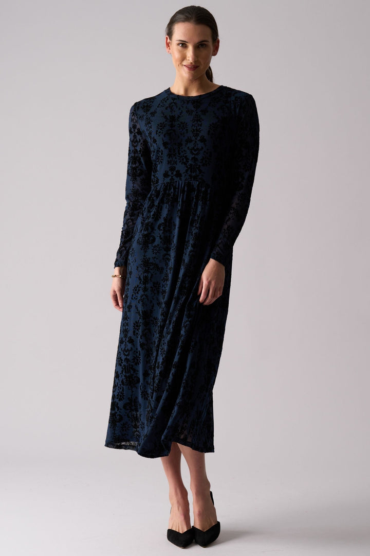 FOIL DRESS FLOCK DRESS - FO8533