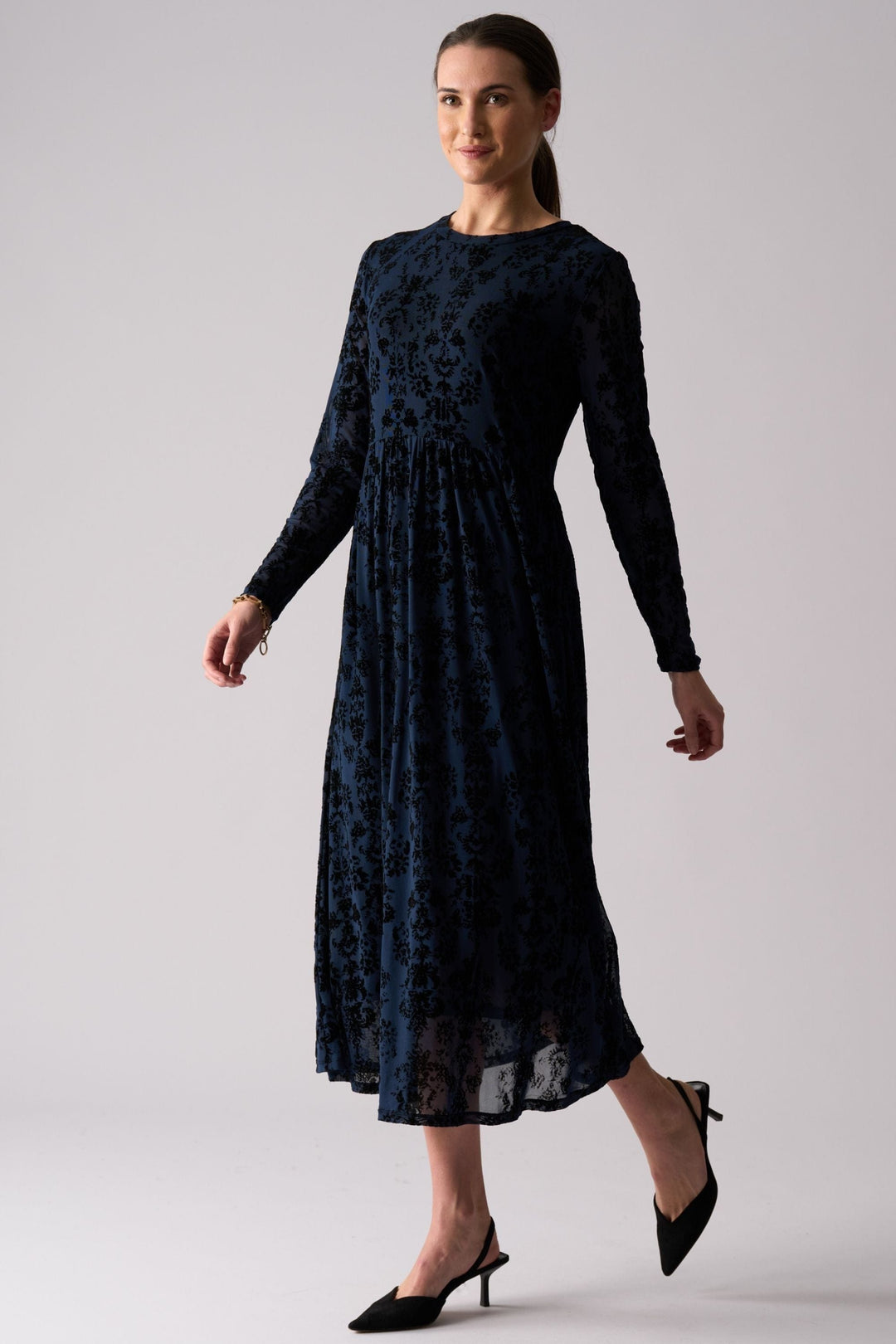 FOIL DRESS FLOCK DRESS - FO8533