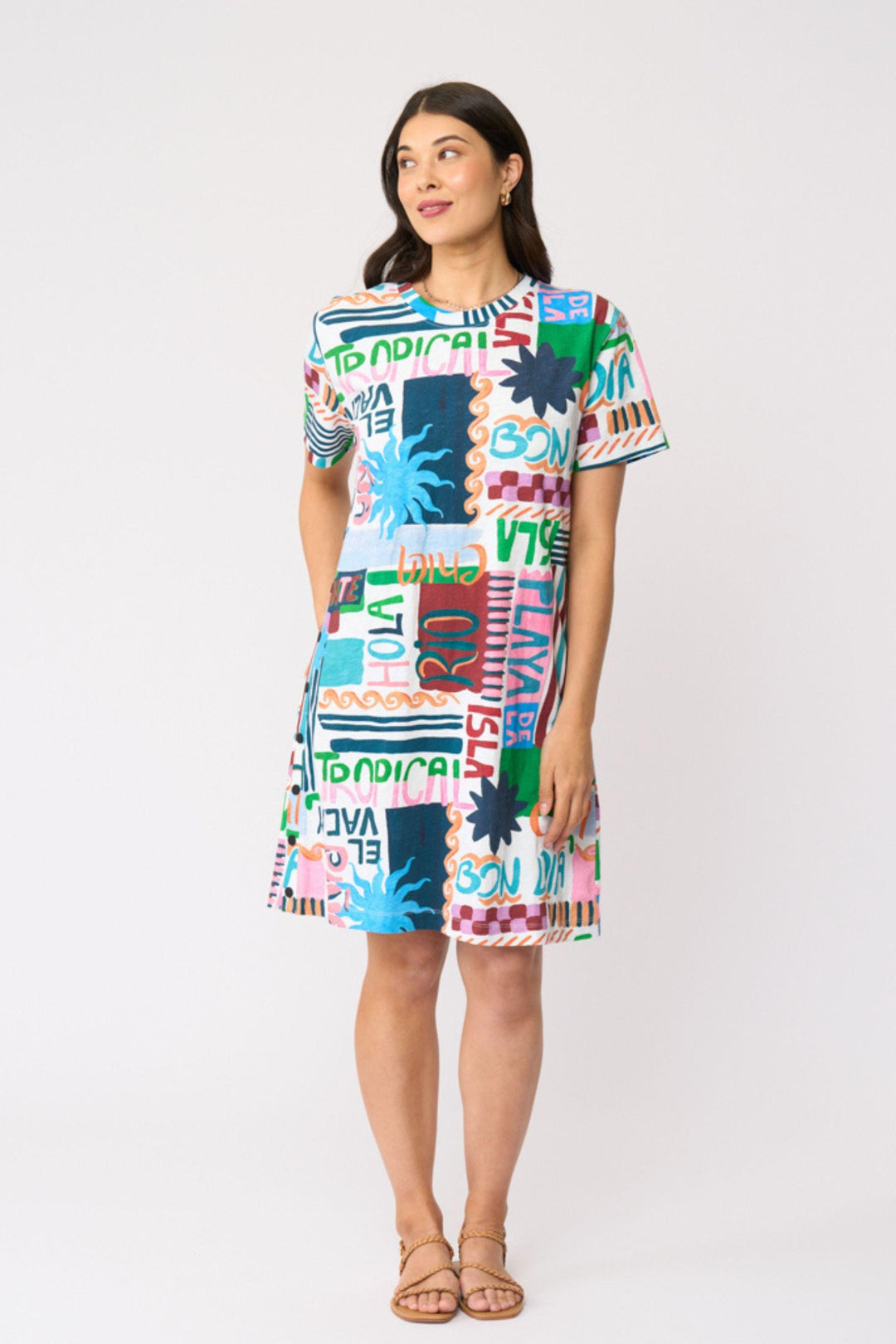 FOIL DRESS ON THE SIDE DRESS - FO8707
