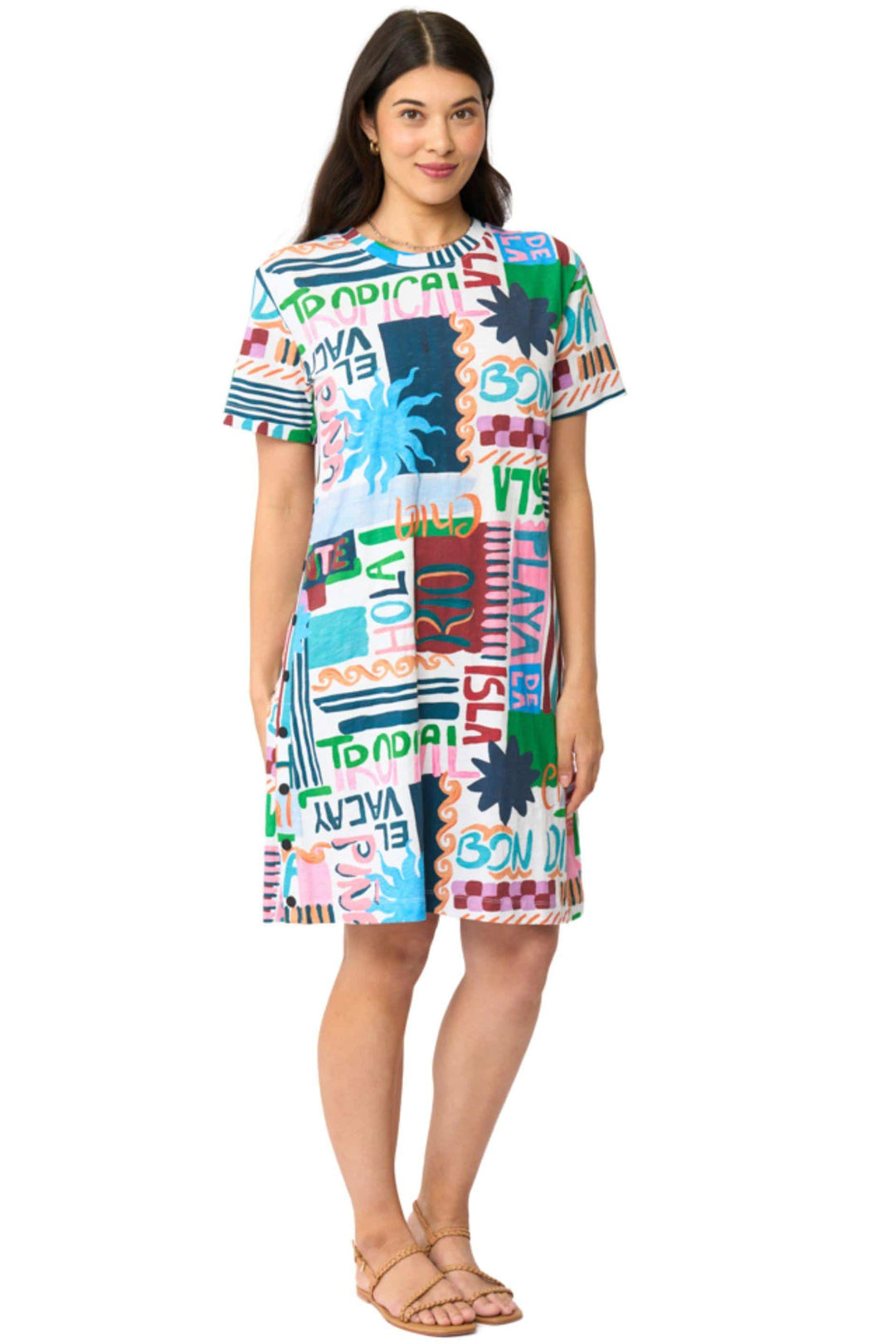 FOIL DRESS ON THE SIDE DRESS - FO8707