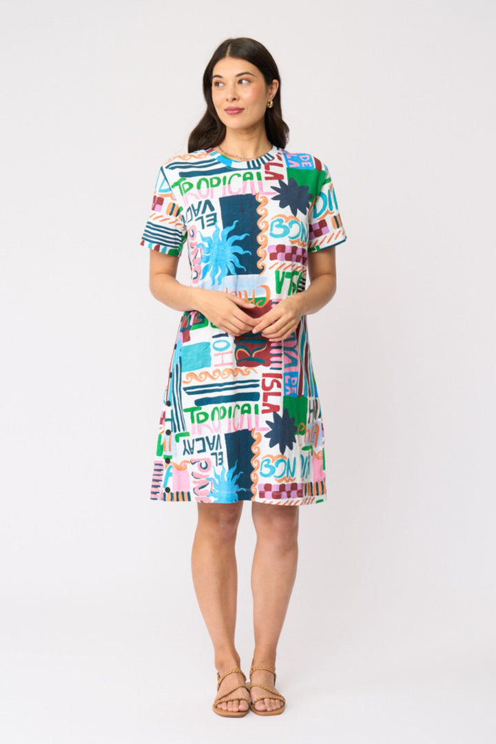 FOIL DRESS ON THE SIDE DRESS - FO8707