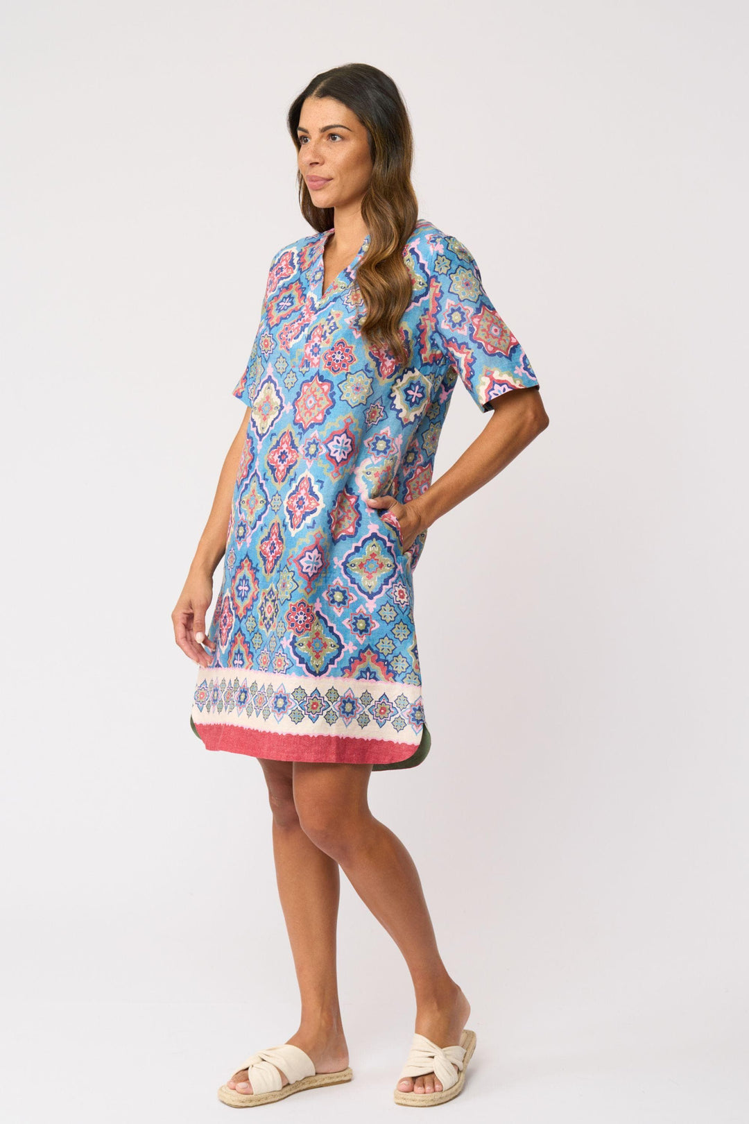 FOIL DRESS STITCH UP DRESS - FO8608