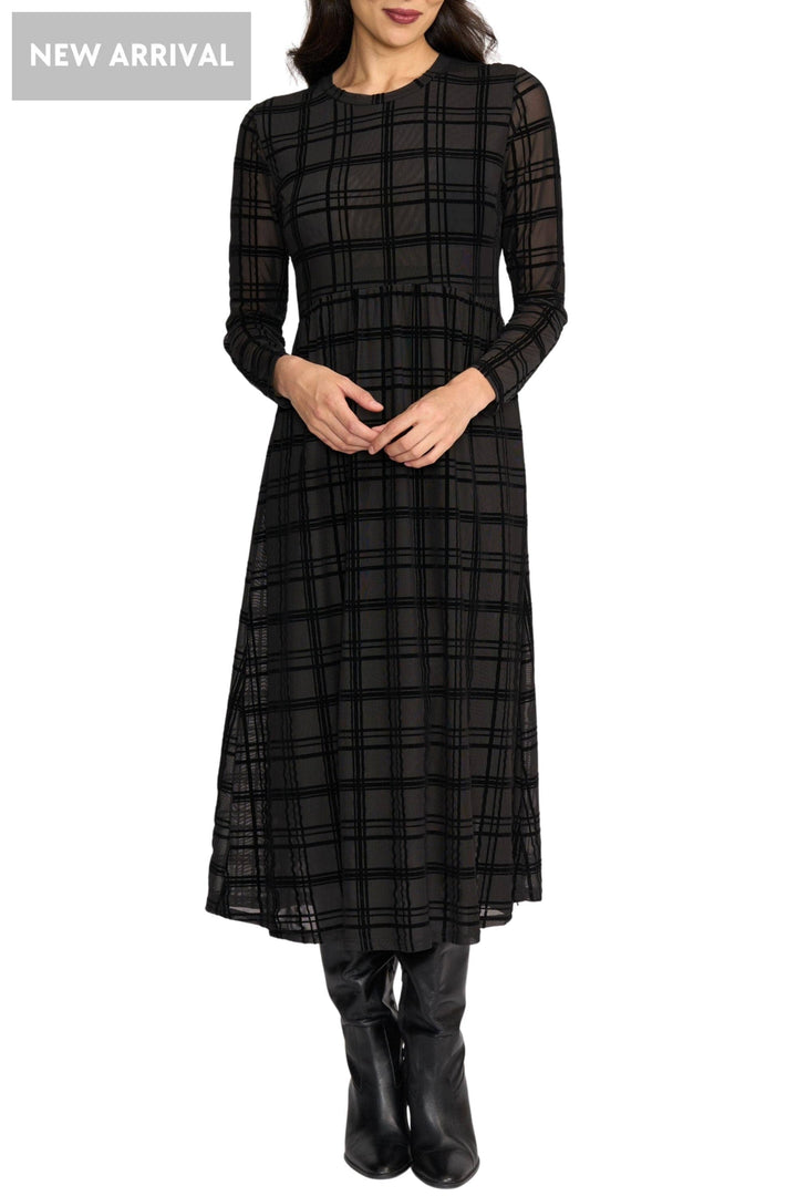 FOIL DRESS XS / CHECK FLOCK DRESS - FO8533