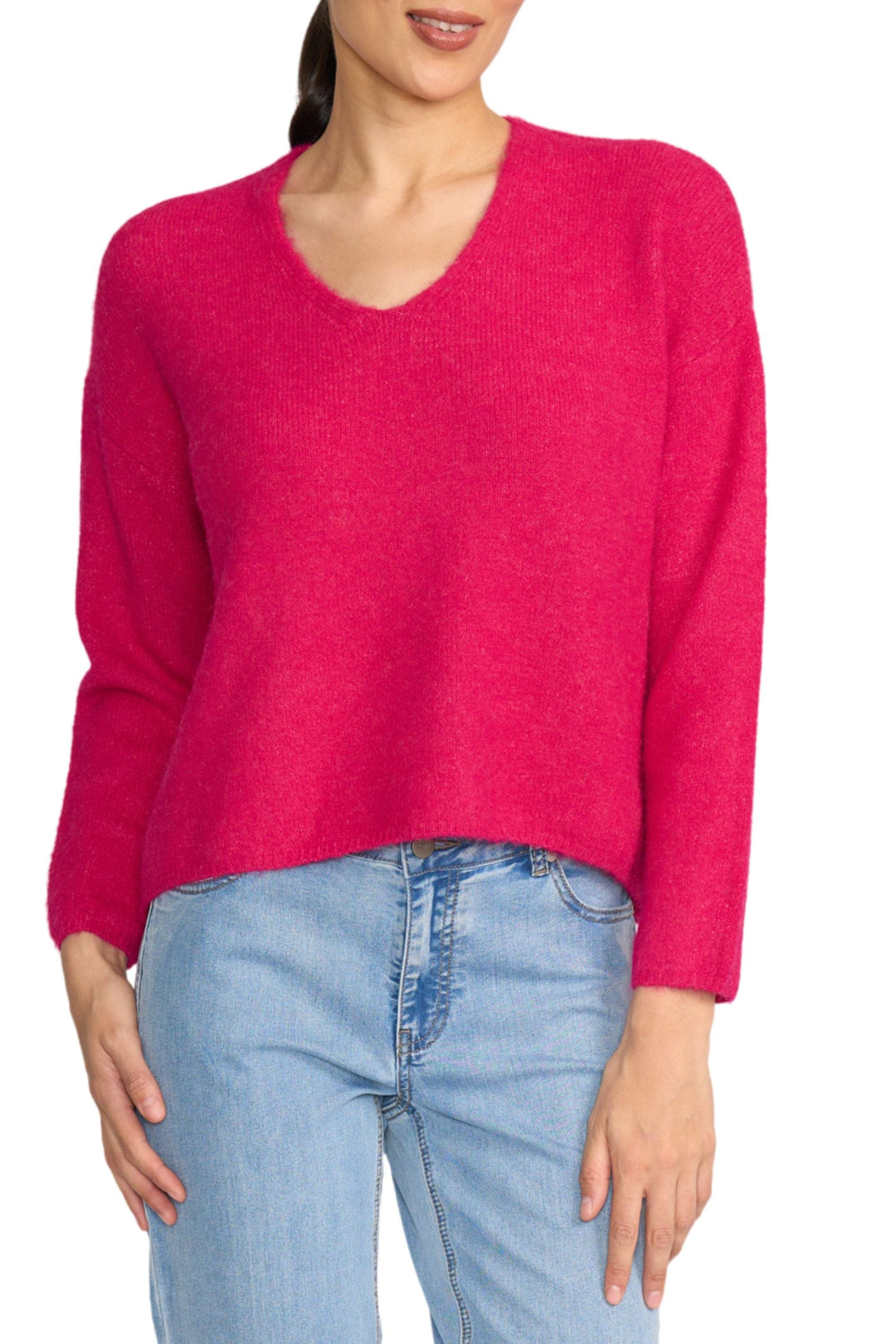 FOIL JUMPER XS / HOT-PINK SWEATER HALF SWEATER - FO8075