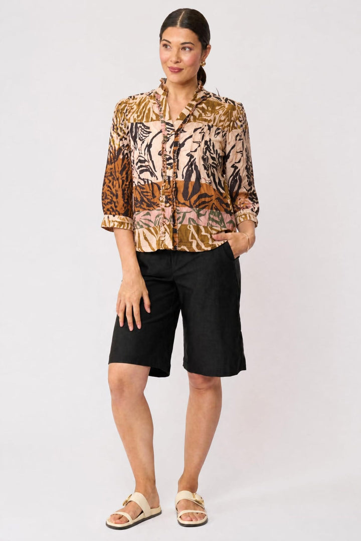 FOIL SHIRT CRUSHING IT 3/4 SLV SHIRT - FO8616