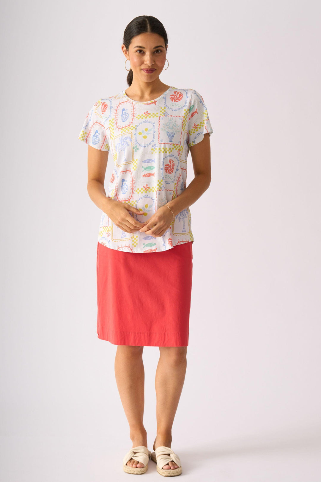 FOIL T-SHIRT HERE COMES SUMMER TEE - FO4611