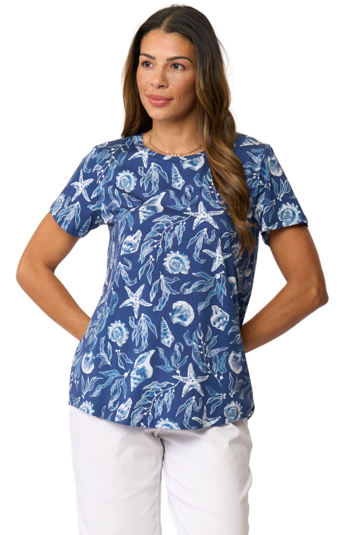 FOIL T-SHIRT NAVY / XS HERE COMES SUMMER TEE - FO4611
