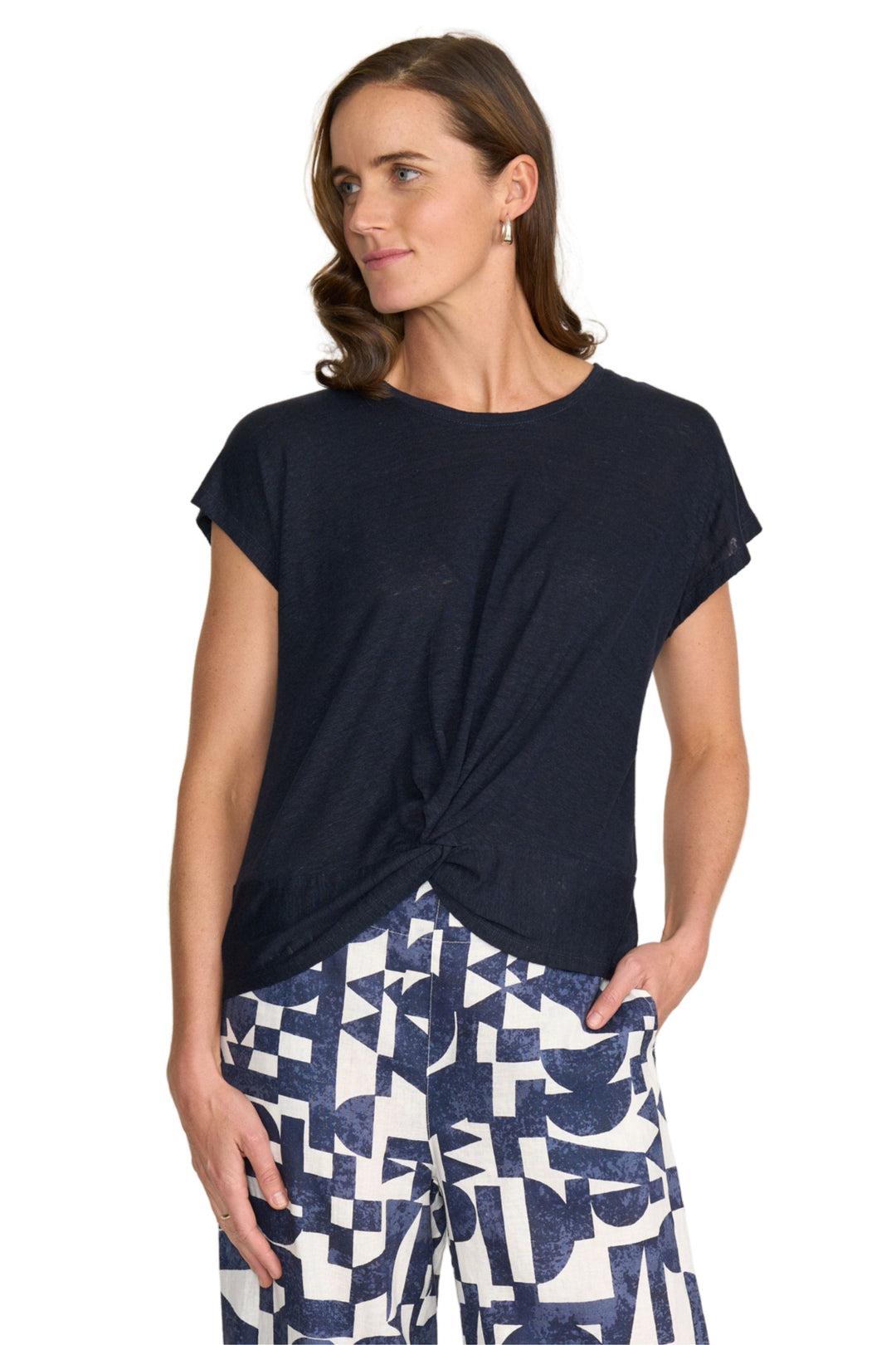 FOIL TOP TRUE-NAVY / XS DO THE TWIST TOP - FO8258