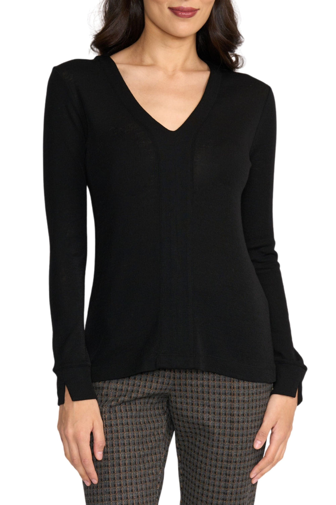 FOIL TOP XS / BLACK SEAMS PERFECT TOP - FO8416