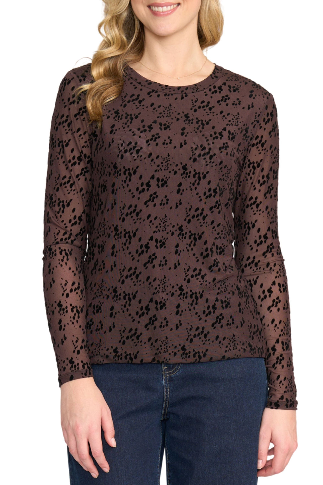 FOIL TOP XS / BROWN FLOCK CREW - FO8150