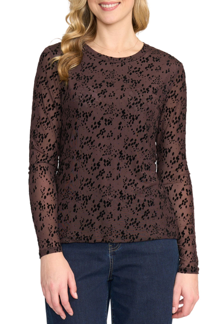 FOIL TOP XS / BROWN FLOCK CREW - FO8150