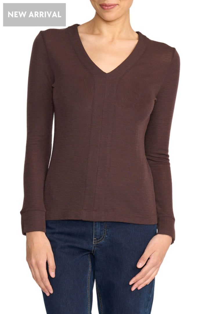 FOIL TOP XS / BROWN SEAMS PERFECT TOP - FO8416